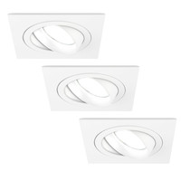 Ledvion Dimbare LED inbouwspot Wit - Sevilla - 3W - 6500K - 92mm - Vierkant - 3 pack