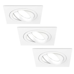 Dimbare LED inbouwspot Wit - Sevilla - 5W - 6500K - 92mm - Vierkant - 3 pack