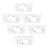 Ledvion Dimbare LED inbouwspot Wit - Sevilla - 5W - 6500K - 92mm - Vierkant - 6 pack