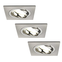 Dimbare LED inbouwspot RVS - Sevilla - 5W - 4000K - 92mm - Vierkant - 3 pack Ledvion Dimbare LED inbouwspot RVS - Sevilla - 5W - 4000K - 92mm - Vierkant - 3 pack