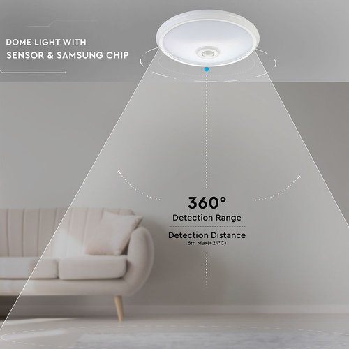 Lightexpert Samsung LED  Plafondlamp met Bewegingssensor - 12W - 4000K - 900 Lumen - Wit - Ø29 cm