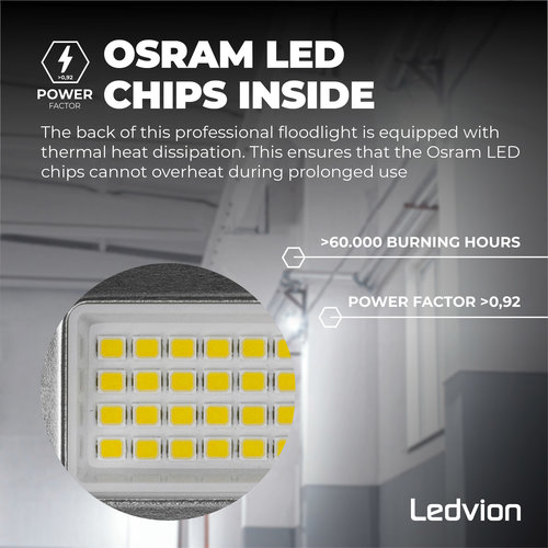 Ledvion Osram LED Breedstraler 10W – 1200 Lumen – 6500K - Quick Connector - 5 Jaar garantie