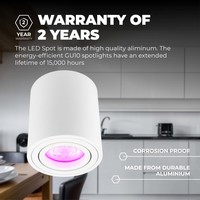 Smart LED Opbouwspot - Rond - Wit - 5W - RGBWW - Kantelbaar - IP20 Ledvion Smart LED Opbouwspot - Rond - Wit - 5W - RGBWW - Kantelbaar - IP20