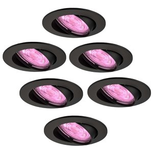 Ledvion Smart LED inbouwspot Zwart - Amsterdam - Smart WiFi - Dimbaar - RGBWW - 6 pack Smart LED inbouwspot Zwart - Amsterdam - Smart WiFi - Dimbaar - RGBWW - 6 pack