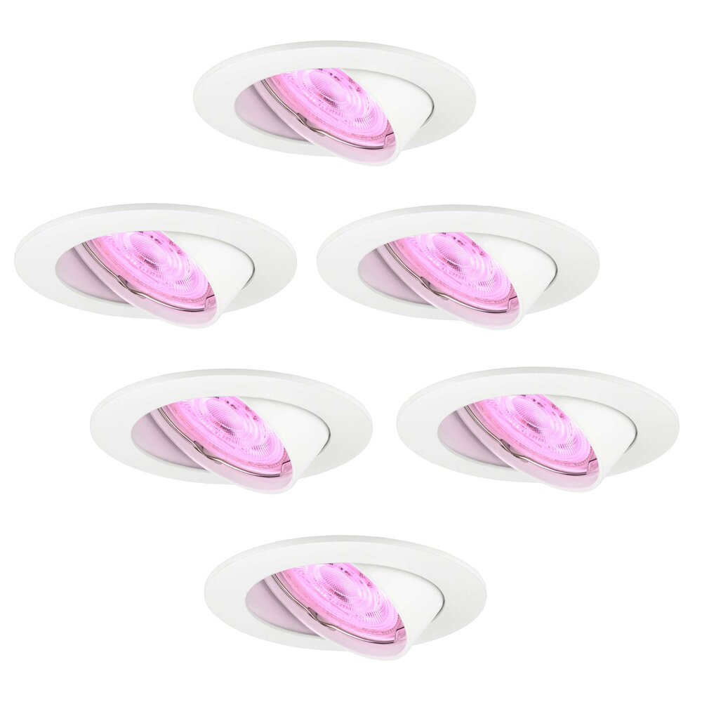 Ledvion Smart LED inbouwspot Wit - Amsterdam - Smart WiFi - Dimbaar - RGB+CCT - 6 pack