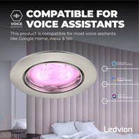 Ledvion Smart LED inbouwspot RVS - Amsterdam - Smart WiFi - Dimbaar - RGB+CCT