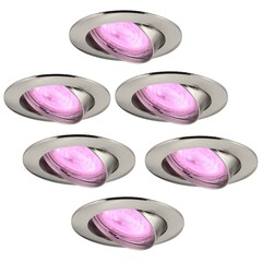 Smart LED inbouwspot RVS - Amsterdam - Smart WiFi - Dimbaar - RGB+CCT - 6 pack