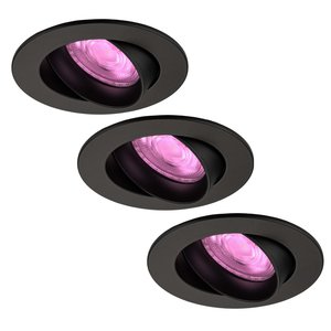Ledvion Smart LED inbouwspot Zwart - Rio - Smart WiFi - Dimbaar - RGBWW - 3 pack Smart LED inbouwspot Zwart - Rio - Smart WiFi - Dimbaar - RGBWW - 3 pack