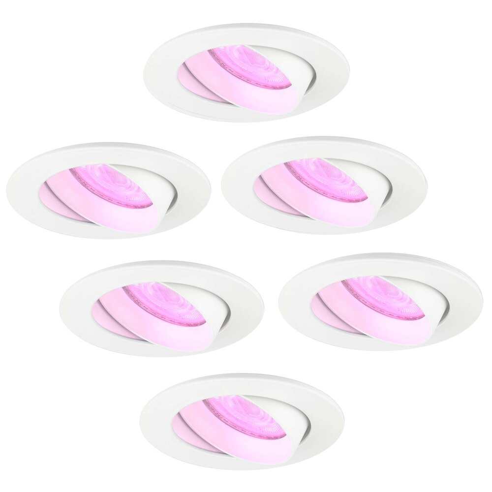 Ledvion Smart LED inbouwspot Wit - Rio - Smart WiFi - Dimbaar - RGB+CCT - 6 pack