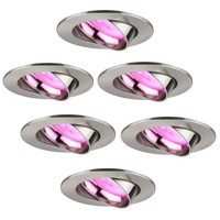 Ledvion Smart LED inbouwspot RVS - Rio - Smart WiFi - Dimbaar - RGB+CCT - 6 pack