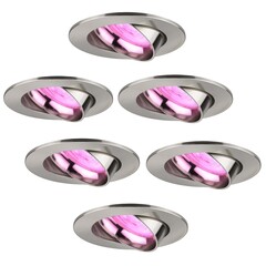 Smart LED inbouwspot RVS - Rio - Smart WiFi - Dimbaar - RGB+CCT - 6 pack