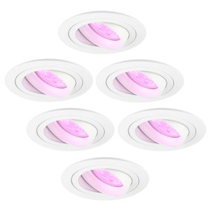 Ledvion Smart LED inbouwspot Wit - Tokyo - Smart WiFi - Dimbaar - RGBWW - 6 pack Smart LED inbouwspot Wit - Tokyo - Smart WiFi - Dimbaar - RGBWW - 6 pack