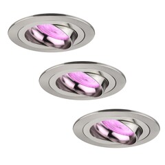 Smart LED inbouwspot RVS - Tokyo - Smart WiFi - Dimbaar - RGB+CCT - 3 pack