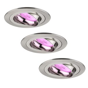 Ledvion Smart LED inbouwspot RVS - Tokyo - Smart WiFi - Dimbaar - RGBWW - 3 pack Smart LED inbouwspot RVS - Tokyo - Smart WiFi - Dimbaar - RGBWW - 3 pack
