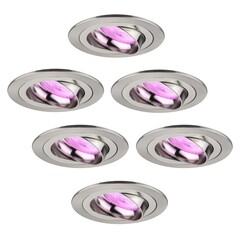 Smart LED inbouwspot RVS - Tokyo - Smart WiFi - Dimbaar - RGB+CCT - 6 pack