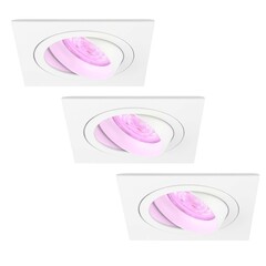 Smart LED inbouwspot Wit - Sevilla - Smart WiFi - Dimbaar - RGB+CCT - 3 pack