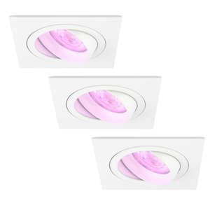 Ledvion Smart LED inbouwspot Wit - Sevilla - Smart WiFi - Dimbaar - RGBWW - 3 pack Smart LED inbouwspot Wit - Sevilla - Smart WiFi - Dimbaar - RGBWW - 3 pack