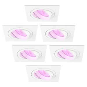 Ledvion Smart LED inbouwspot Wit - Sevilla - Smart WiFi - Dimbaar - RGBWW - 6 pack Smart LED inbouwspot Wit - Sevilla - Smart WiFi - Dimbaar - RGBWW - 6 pack