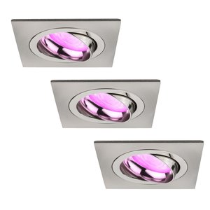 Ledvion Smart LED inbouwspot RVS - Sevilla - Smart WiFi - Dimbaar - RGBWW - 3 pack Smart LED inbouwspot RVS - Sevilla - Smart WiFi - Dimbaar - RGBWW - 3 pack
