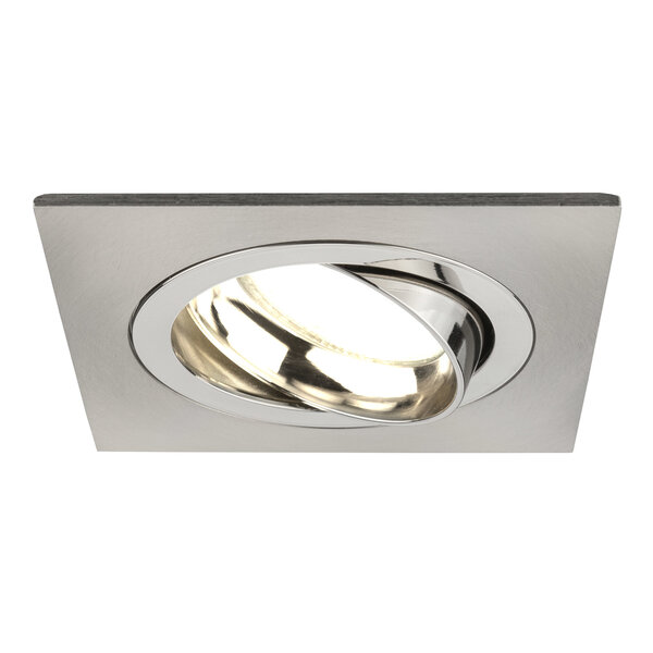 Ledvion Dimbare LED inbouwspot RVS - Sevilla - 5W - 2700K - 92mm - Vierkant