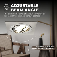 Dimbare LED inbouwspot RVS - Sevilla - 5W - 2700K - 92mm - Vierkant Ledvion Dimbare LED inbouwspot RVS - Sevilla - 5W - 2700K - 92mm - Vierkant