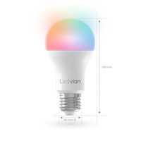 Ledvion Smart RGB+CCT E27 LED Lamp Dimbaar - Bluetooth Mesh - 9.4W