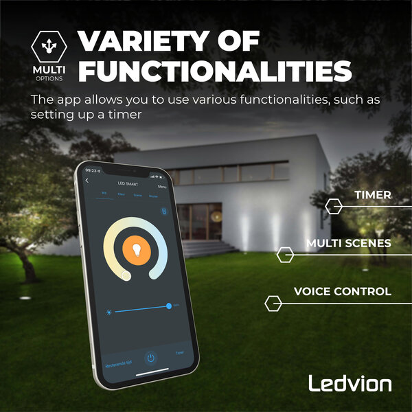 Ledvion Smart CCT E27 LED Lamp Dimbaar - Bluetooth Mesh - 7W