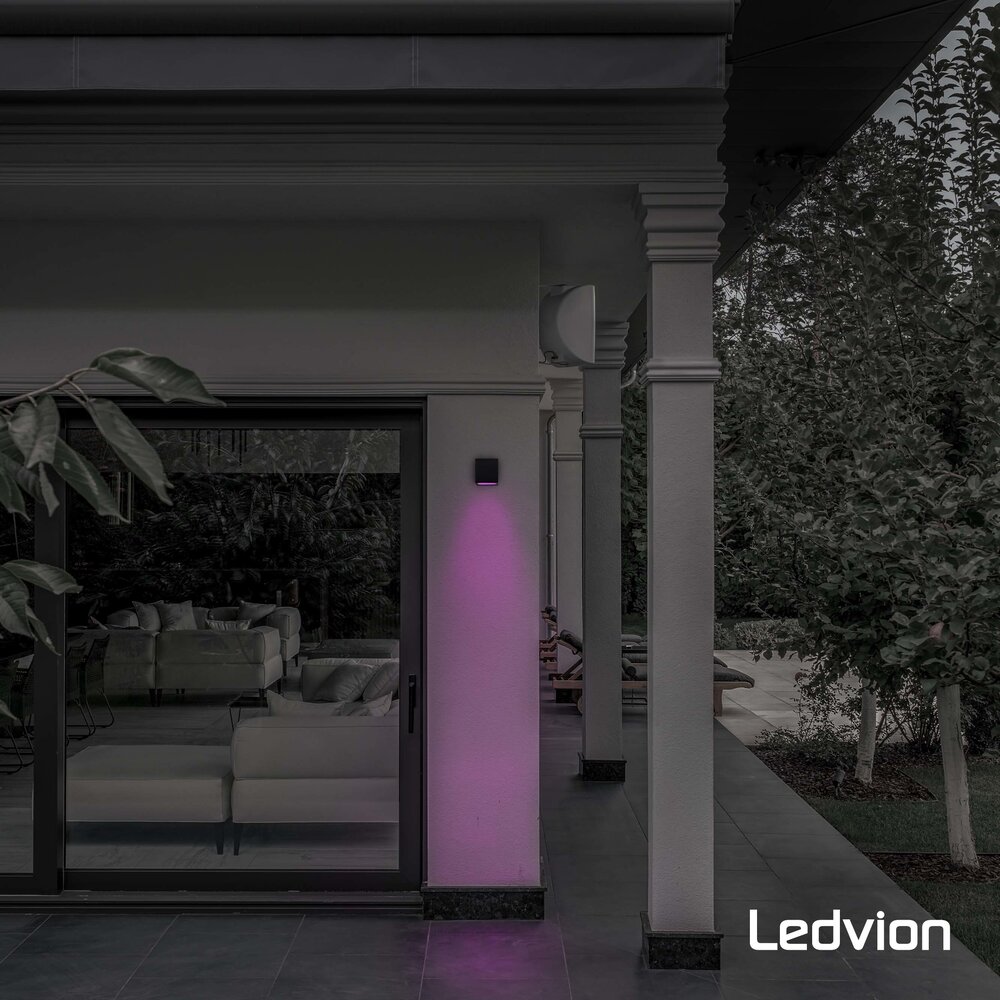 Ledvion Smart Wandlamp buiten - San Diego zwart