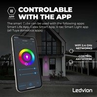 Ledvion Smart Wandlamp Buiten - Santa Barbara - Zwart - 4,9W - RGB+CCT