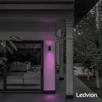 Ledvion Smart Wandlamp Buiten - Cube - Zwart - 4,9W - RGB+CCT