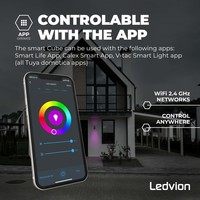 Smart Wandlamp Buiten - Cube Zwart - 2 Zijdig Ledvion Smart Wandlamp Buiten - Cube Zwart - 2 Zijdig