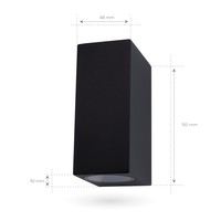 Smart Wandlamp Buiten - Cube Zwart - 2 Zijdig Ledvion Smart Wandlamp Buiten - Cube Zwart - 2 Zijdig