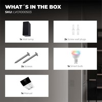 Smart Wandlamp Buiten - Cube Zwart - 2 Zijdig Ledvion Smart Wandlamp Buiten - Cube Zwart - 2 Zijdig