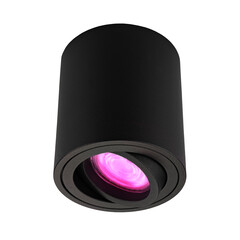 Smart LED Opbouwspot - Rond - Zwart - 4,9W - RGB+CCT - Kantelbaar