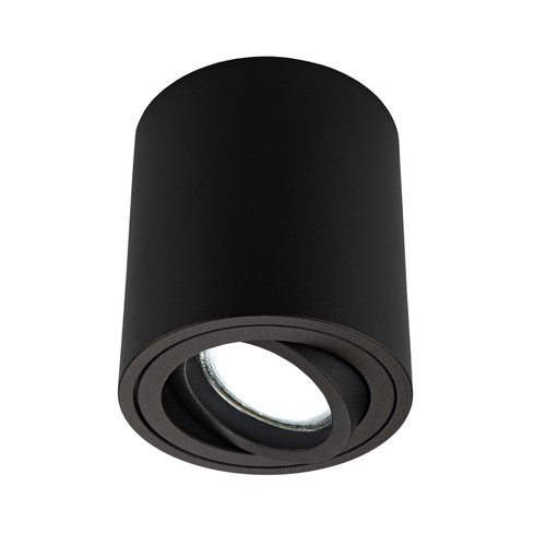 Ledvion Dimbare LED Opbouwspot  - Rond - Zwart - 5W - 6500K - Kantelbaar - IP20