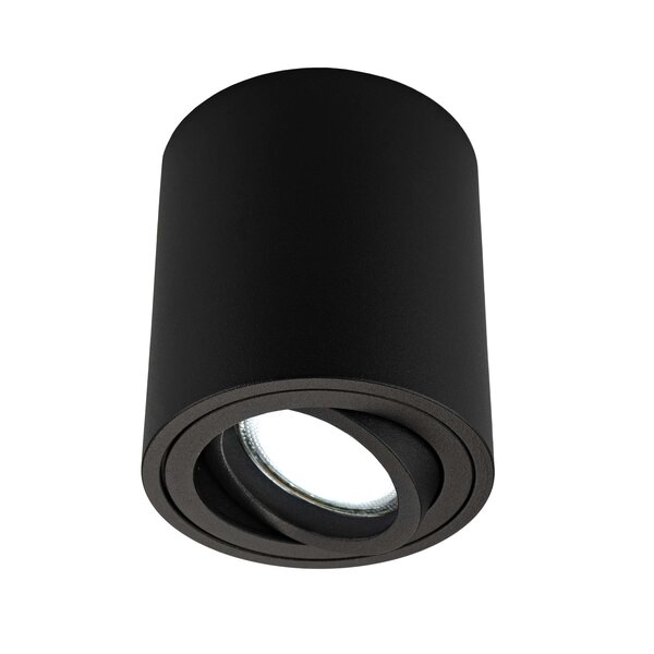 Ledvion Dimbare LED Opbouwspot  - Rond - Zwart - 5W - 6500K - Kantelbaar