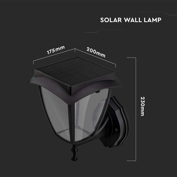 Lightexpert Solar Wandlamp Buiten - 2W - 110lm - IP65 - CCT Lichtkleur instelbaar