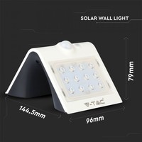 LED Solar Wandlamp - 1.5W - 4000K - IP65 - Met Bewegingssensor Lightexpert LED Solar Wandlamp - 1.5W - 4000K - IP65 - Met Bewegingssensor