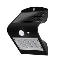 Solar Wandlamp Buiten - Met Sensor - 1,5W - 4000K - IP65 - Zwart Lightexpert Solar Wandlamp Buiten - Met Sensor - 1,5W - 4000K - IP65 - Zwart