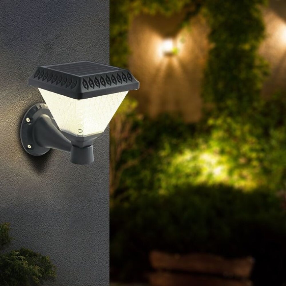 Lightexpert Solar Wandlamp Buiten - 0.8W - 75lm - IP44 - CCT Lichtkleur instelbaar