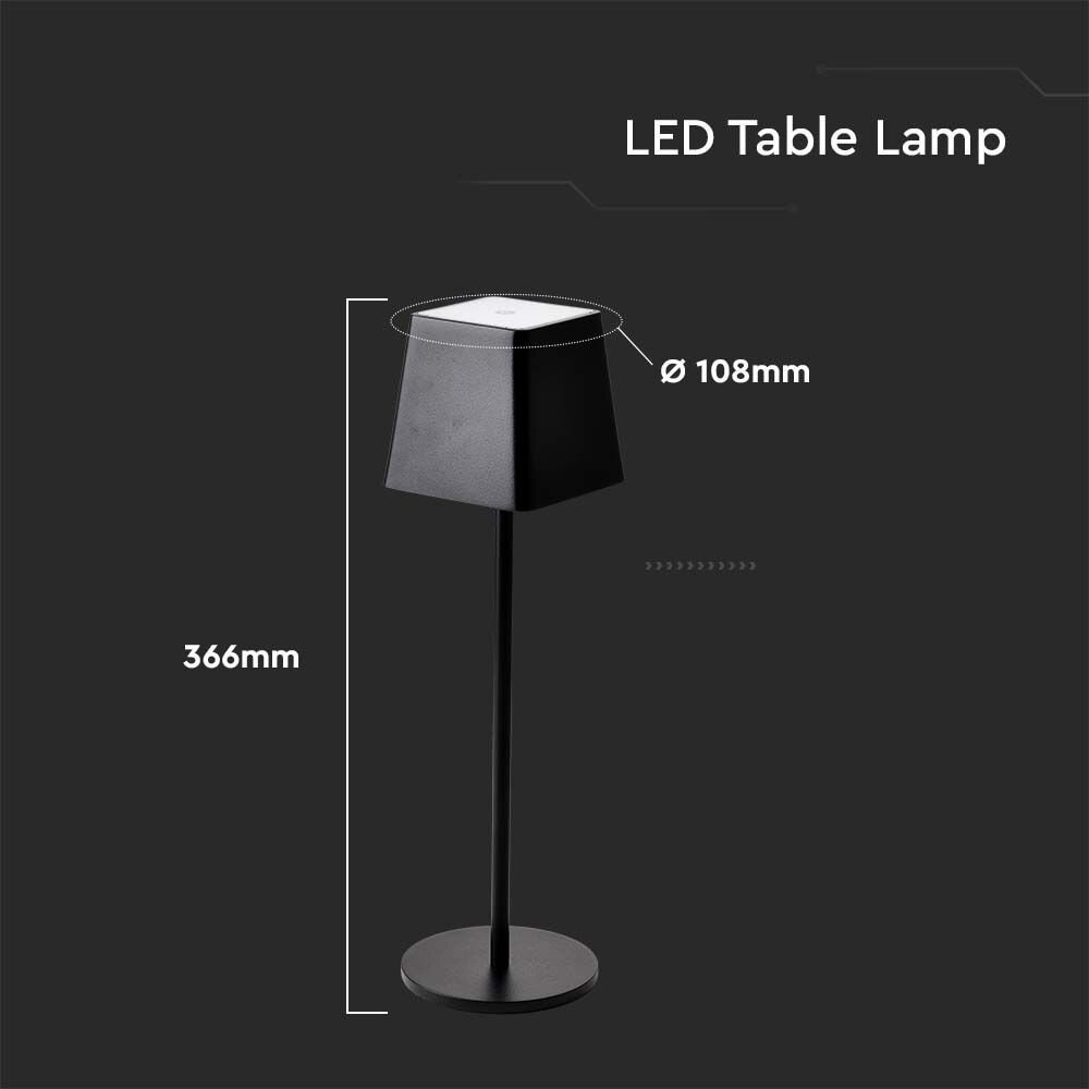 Lightexpert Oplaadbare Tafellamp - 2W - 3000K - IP54 - Dimbaar via touch