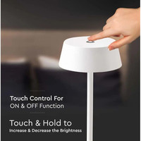 Oplaadbare Tafellamp - 2W - 3000K - IP54 - Dimbaar via touch Lightexpert Oplaadbare Tafellamp - 2W - 3000K - IP54 - Dimbaar via touch