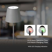 Oplaadbare Tafellamp - 3W - 3000K - Dimbaar via touch Lightexpert Oplaadbare Tafellamp - 3W - 3000K - Dimbaar via touch