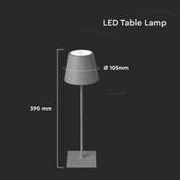 Oplaadbare Tafellamp - 3W - 3000K - Dimbaar via touch Lightexpert Oplaadbare Tafellamp - 3W - 3000K - Dimbaar via touch