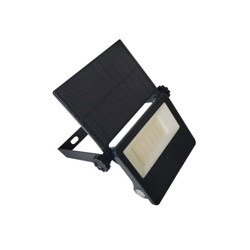 Lightexpert LED Breedstraler op Zonne Energie - 30W - IP65 - Zwart