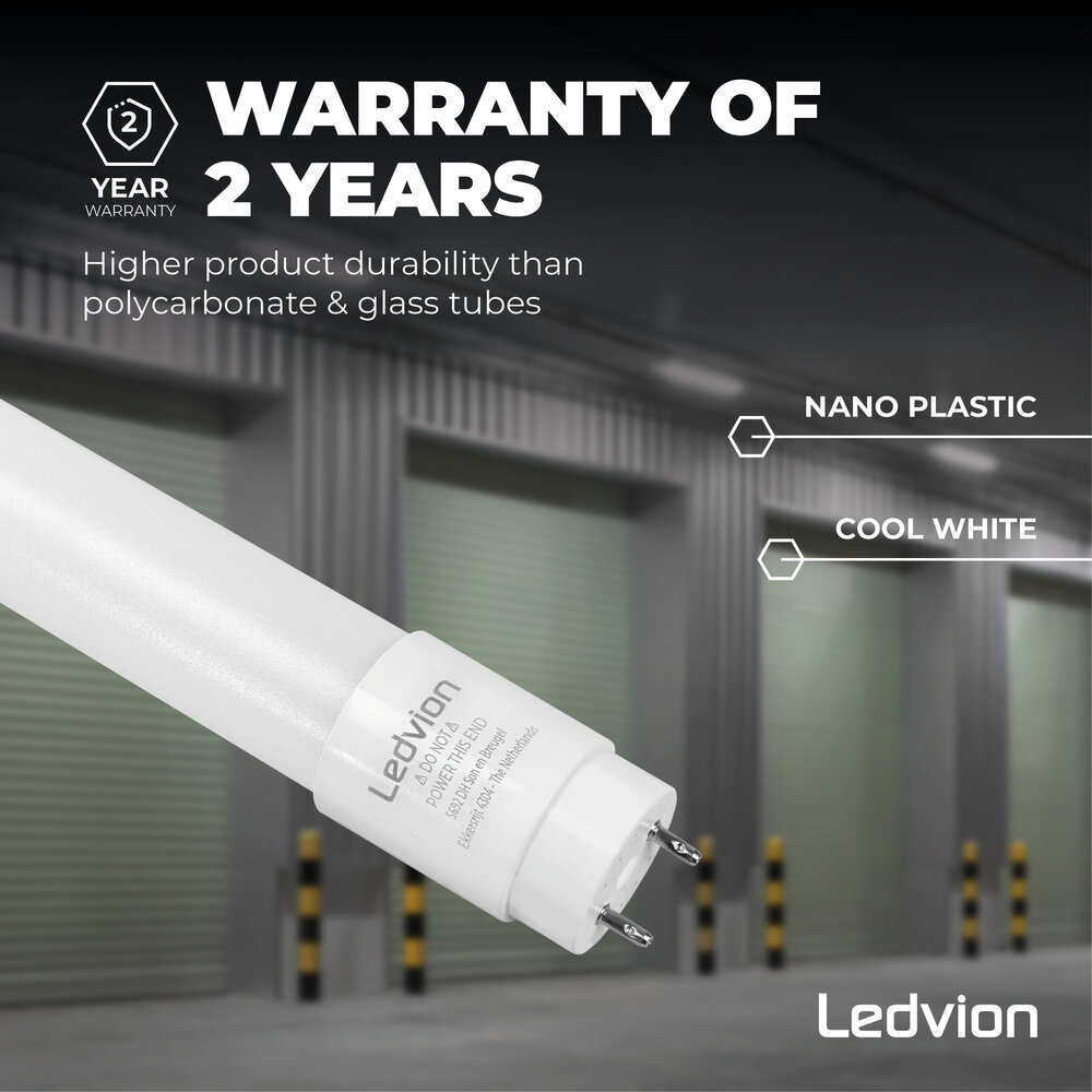 Ledvion LED TL Buis 150CM - 15W - 6500K - 2400 Lumen - High Efficiency
