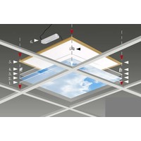 Lightexpert Wolkenplafond LED Paneel - Fotoprint Afbeelding Wolk - Geprint op 3 Platen - 1195x595