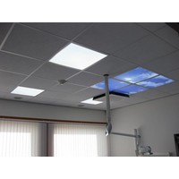 Lightexpert Wolkenplafond LED Paneel - Fotoprint Afbeelding Wolk en Bos - 3 Panelen - 1195x595