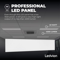 LED Paneel 30x120 - 40W - 3000K - 4000 Lumen - 100 lm/W Lightexpert LED Paneel 30x120 - 40W - 3000K - 4000 Lumen - 100 lm/W