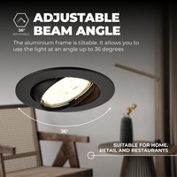 Ledvion Dimbare LED inbouwspots Zwart - Amsterdam - 3W - 2700K - ø82mm - 3 pack